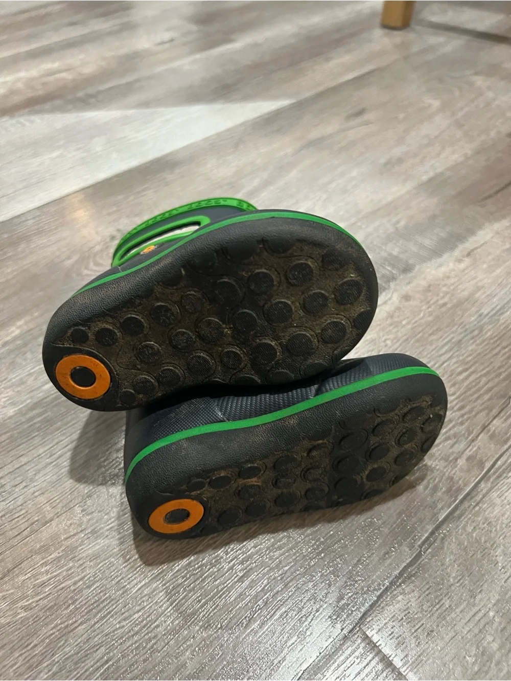Bogs Toddler Black/Green Waterproof Rain Boots